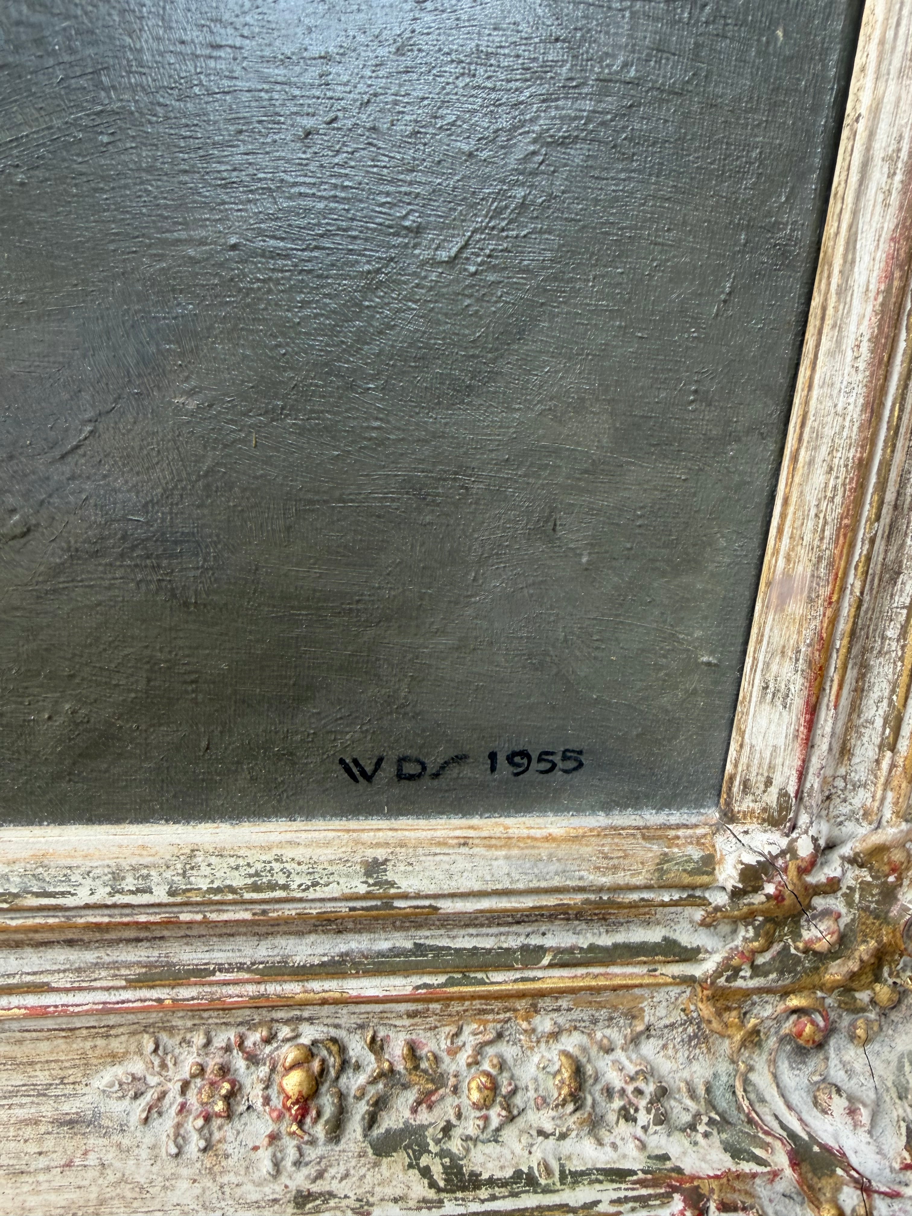 VINTAGE SIGNED OIL PAINTING • DATED 1955 ✨