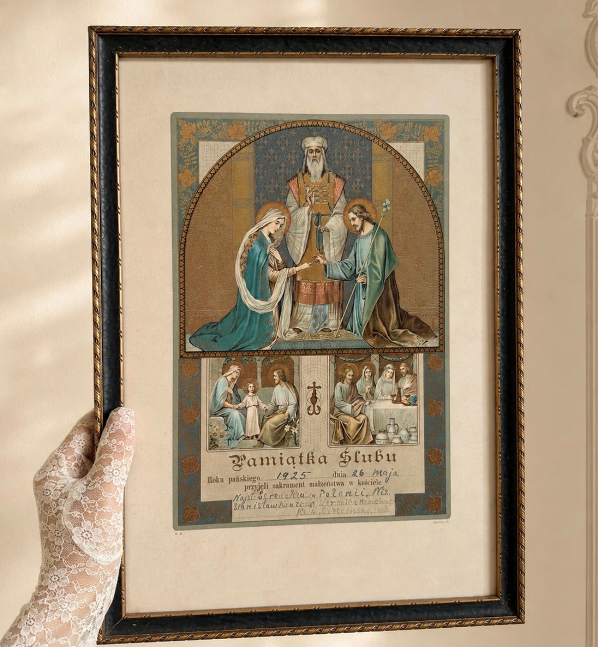 1925 Polish-American Catholic Wedding Certificate