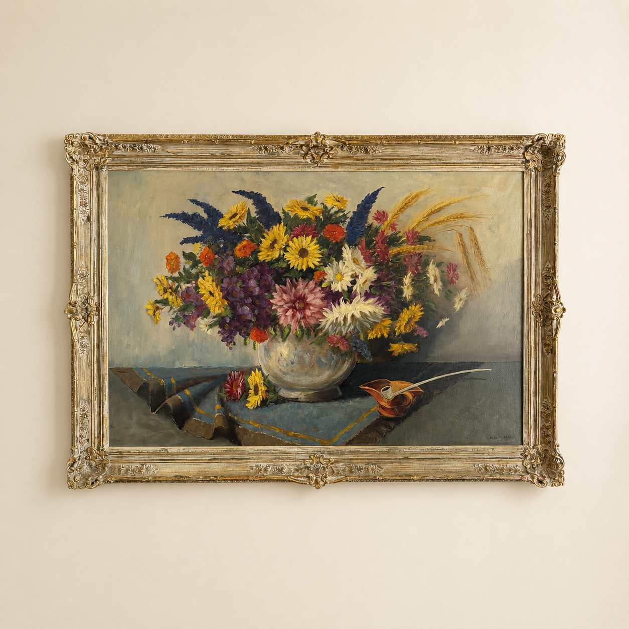 VINTAGE SIGNED OIL PAINTING • DATED 1955 ✨