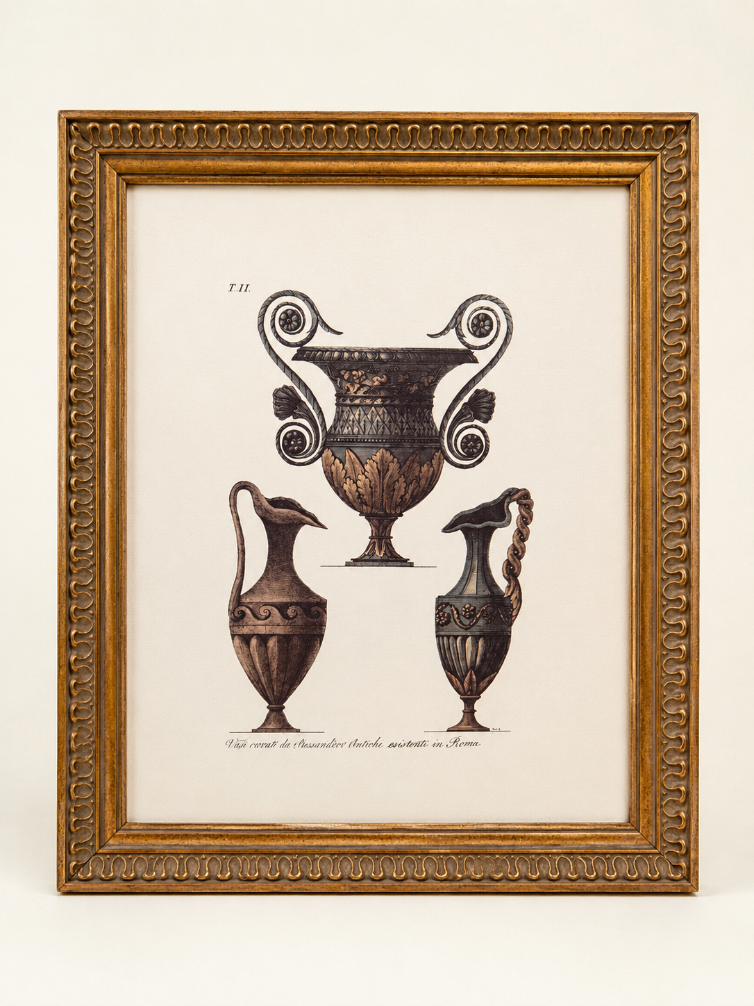 Classical Urn Print | 16x20 Framed Architectural Wall Art | Neoclassical Décor