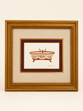 Framed Floral Clawfoot Tub Print | Cottage Bath Wall Art | 13.5” x 12”